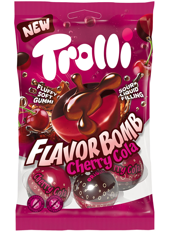 Trolli Favorbomb Gummibonbons – Kirsche & Cola – 75 g