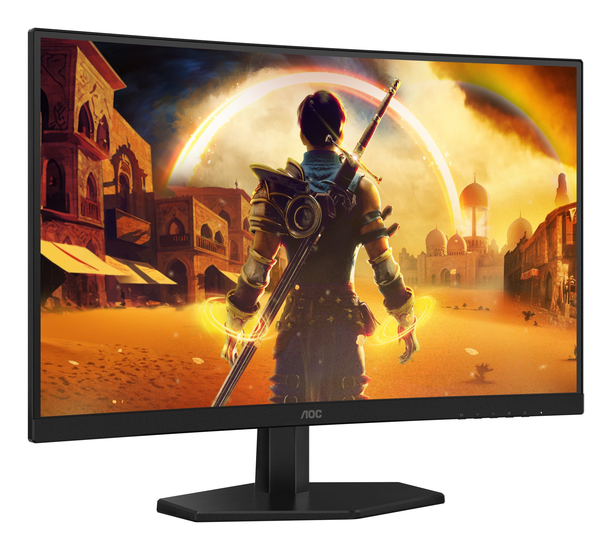 AOC C27G42E – Monitor, 27", 180 Hz, 300 cd/m², Gebogen, Adaptive Sync, Lautsprecher, VESA 100 × 100, Schwarz