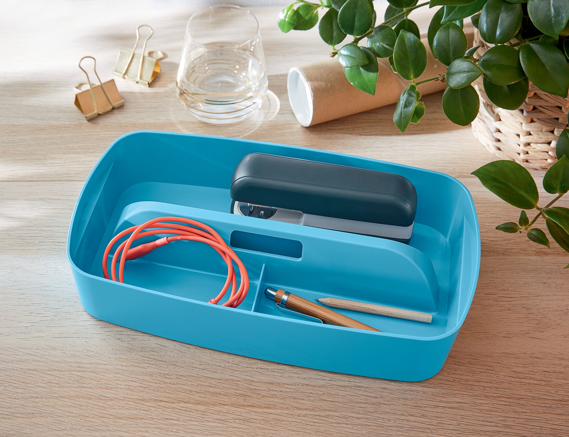 Leitz Aufbewahrungsbox – für A5, blau, Polystyrol (PS), B 307 × H 56 × T 181 mm, für My Box Cosy