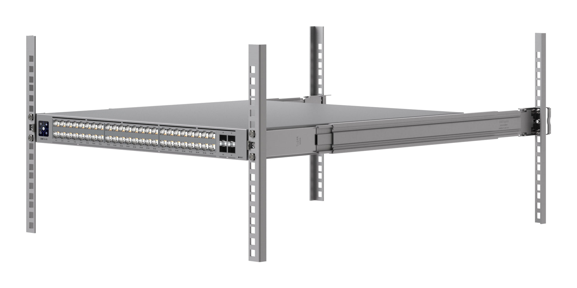 Ubiquiti Regal-Schiene – für USW-Pro-XG-24, USW-Pro-XG-24-PoE, USW-Pro-XG-48 u. a., 60–106,6 cm, 45 kg, Grau