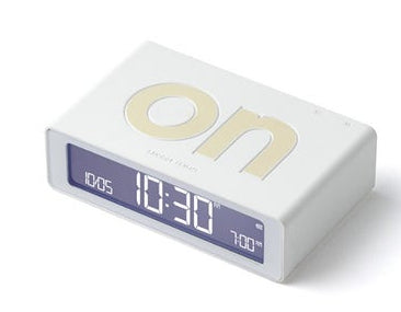 LEXON Flip Mini Digitalwecker – Snooze, USB, 8 × 2,3 × 4,9 cm, Weiss