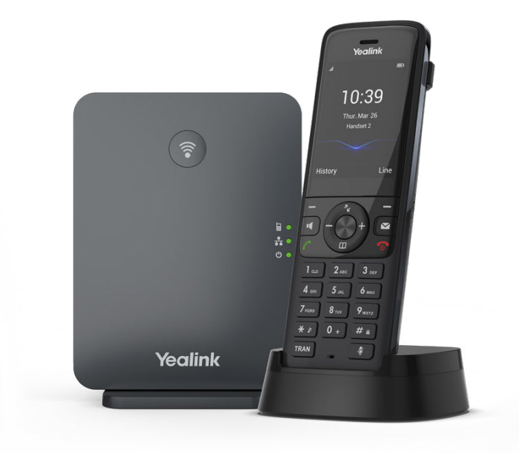 Yealink W78P – WLAN-Telefon (Handgerät), inkl. Basisstation, DECT, Schwarz