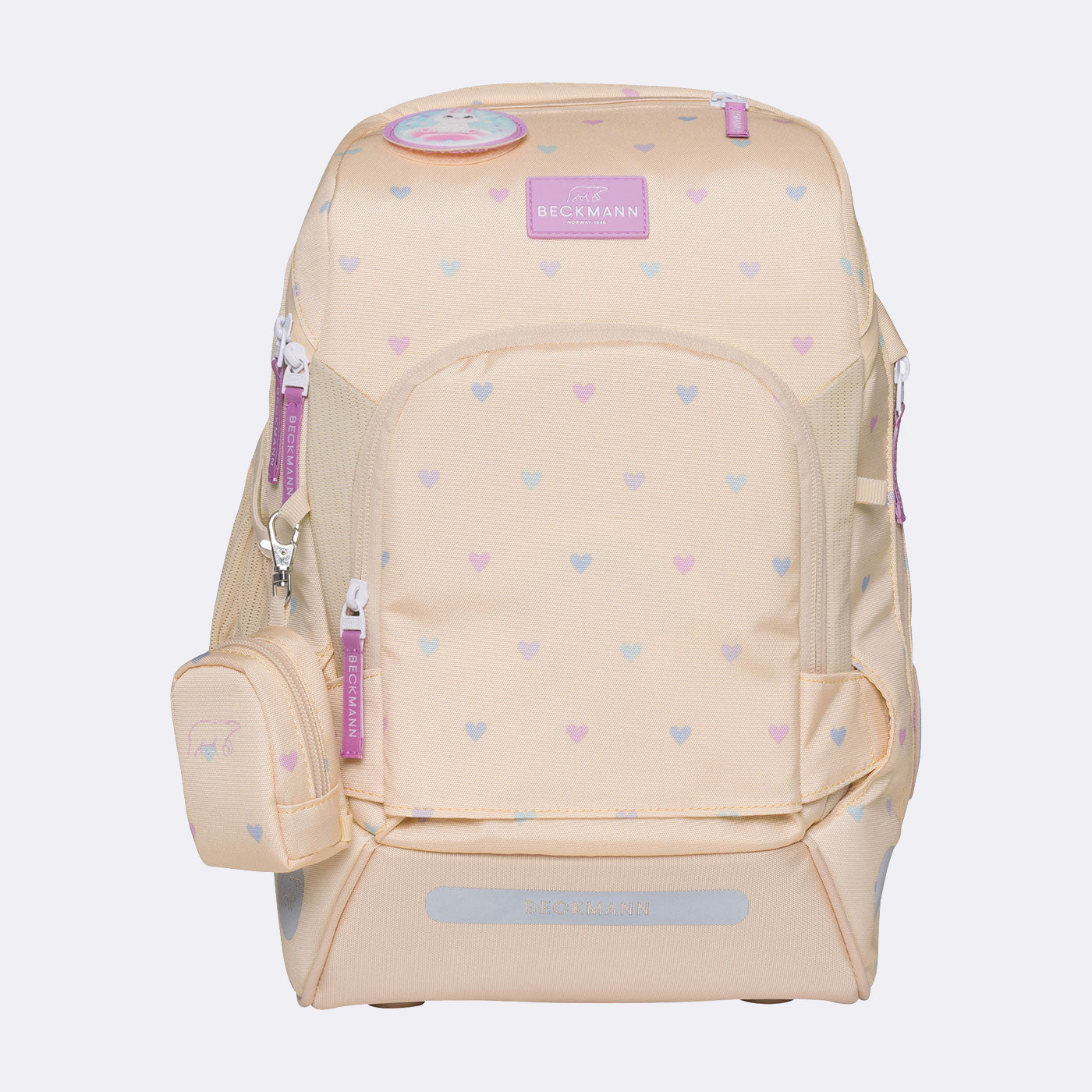 Beckmann Schulrucksack Active Air FLX – 6-teilig, Yellow Heart – 26,0×39,0×22,0 cm – recycelter Bestandteil