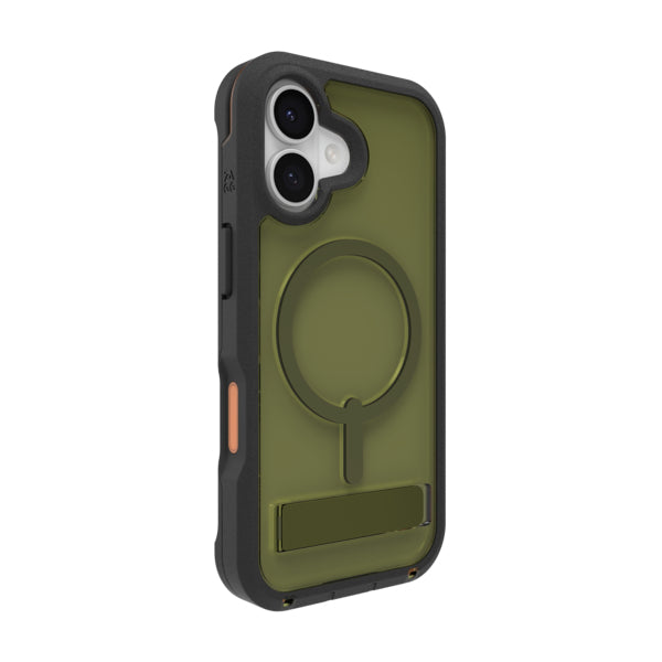 ZAGG Backcover – für Apple iPhone 17, MagSafe, mit Ständer, Graphen, Grün, bis 7 m sturzsicher