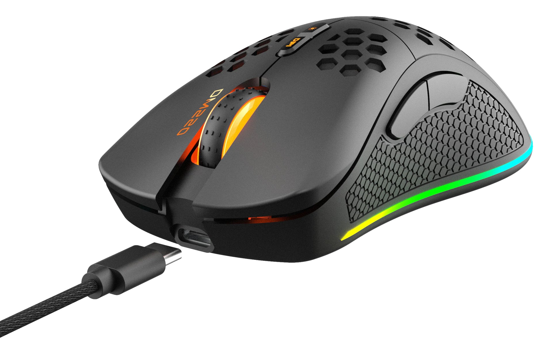 Deltaco Gaming DM220 – Gaming-Maus – Kabellos (Bluetooth/2,4 GHz), RGB-Beleuchtung, rechts, Schwarz