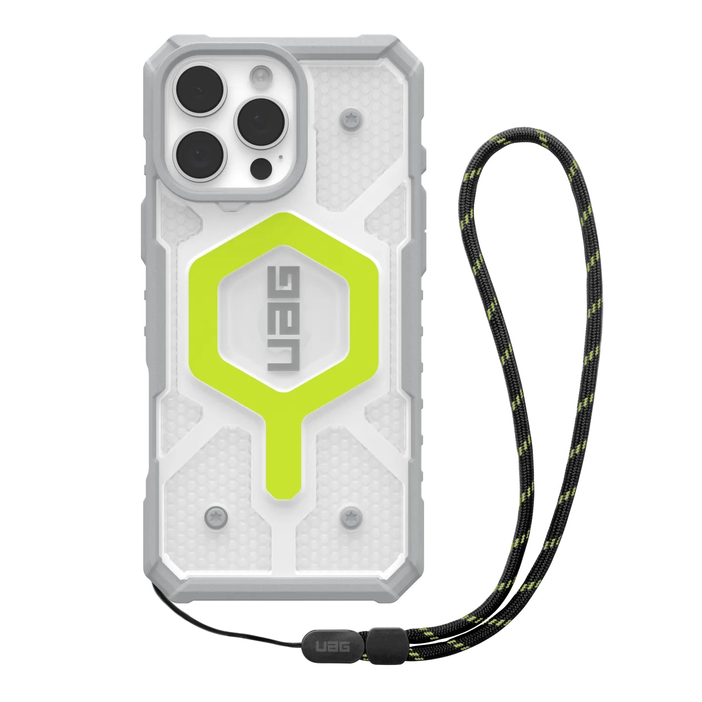 Urban Armor Gear UAG Pathfinder Rückcover – für Apple iPhone 16 Pro Max – Transparent, mit Trageschlaufe, bis 5,4 m sturzsicher