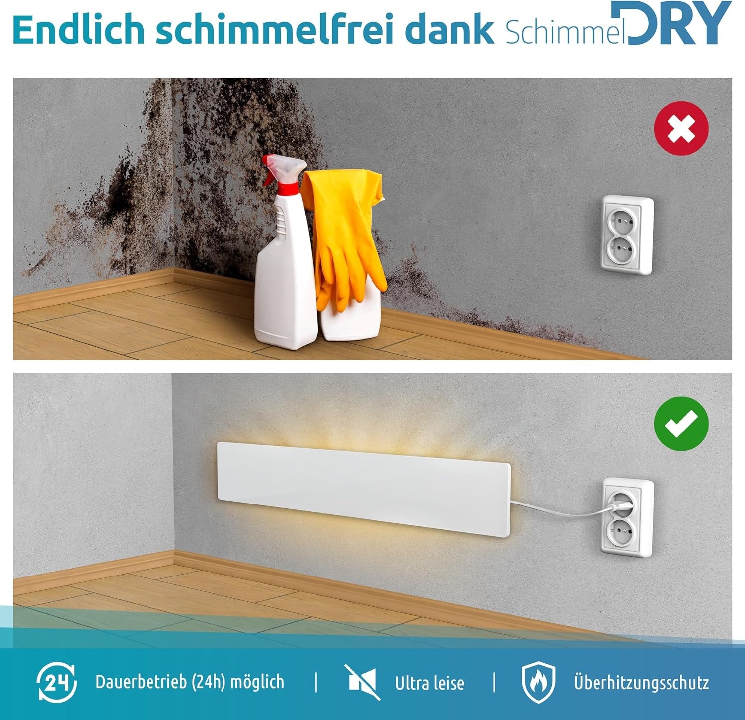 Technaxx Wand-Infrarotheizung zur Schimmelprävention, 55 W