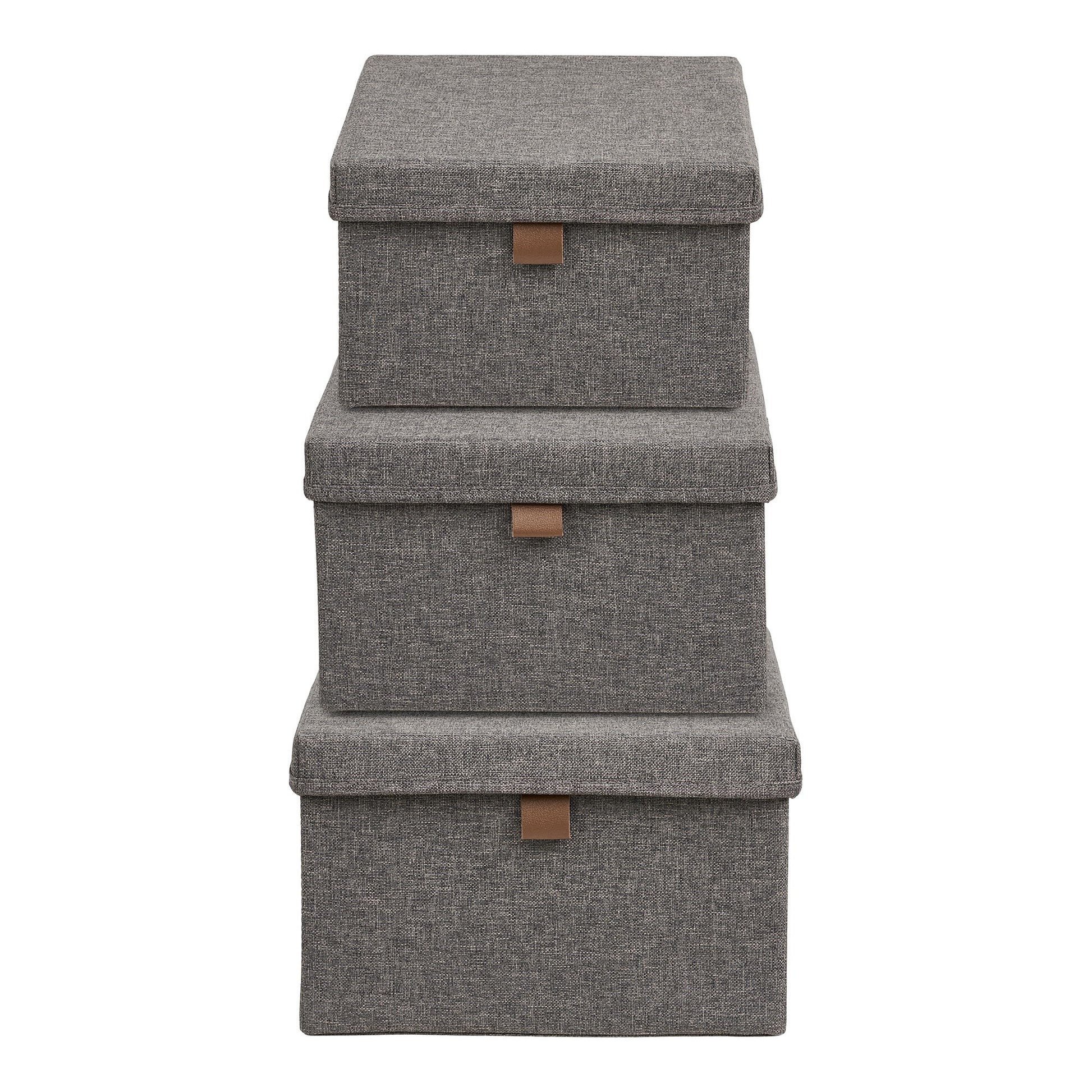 House Nordic Aufbewahrungsbox (mit Deckel) – Polyester – Grau – 260 × 160 × 380 mm