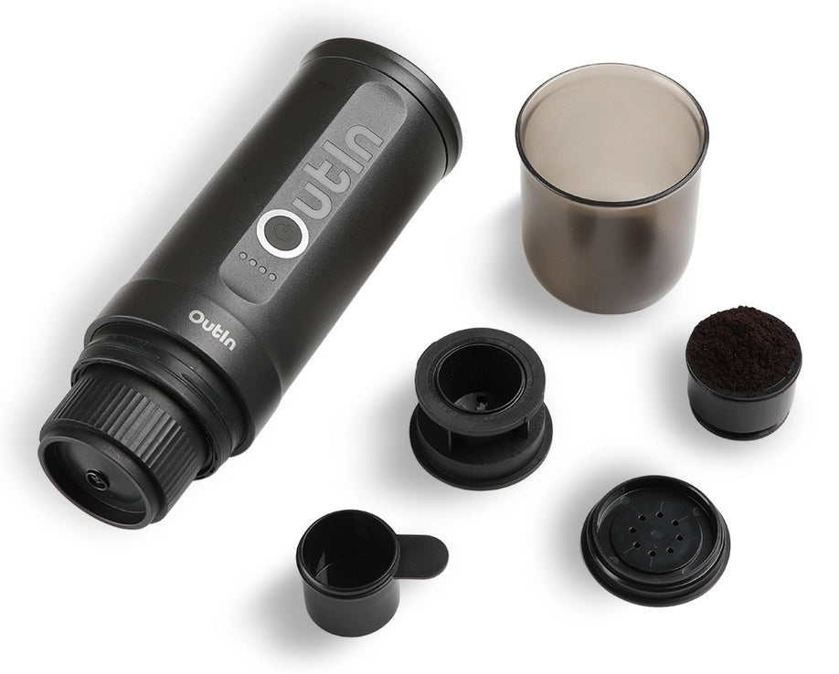 Outin Espressomaschine (Siebträger) – 20 bar, 0,1 l, grau, 0,9 × 1,9 × 2,5 cm