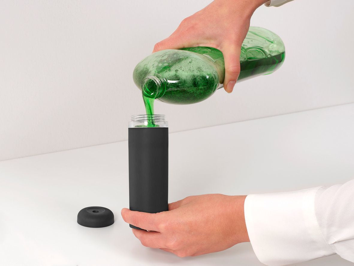 Brabantia Sink Style Seifenspender – Tisch, Silikon, Dunkelgrau, 200 ml