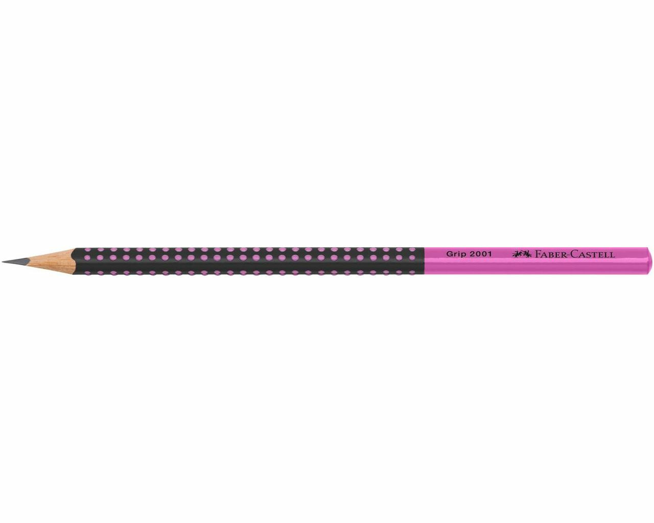 Faber-Castell Grip 2001 Bleistift, Dreikant HB Mine Ø 2 mm Schwarz/Pink