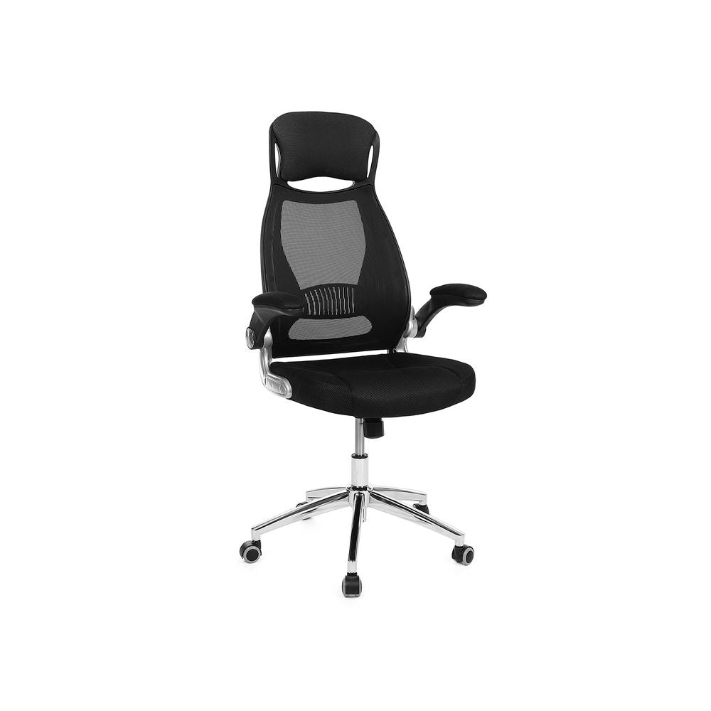Songmics OBN86BK Bürostuhl – Netzrücken – Schwarz, mit Kopfstütze, 45–54,5 cm, bis 150 kg