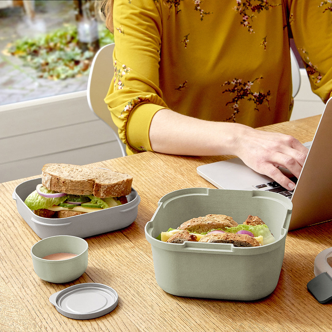 Sigma home Lunchbox 1,4 l, 17,7 × 17,7 × 8,7 cm, Kunststoff, grün