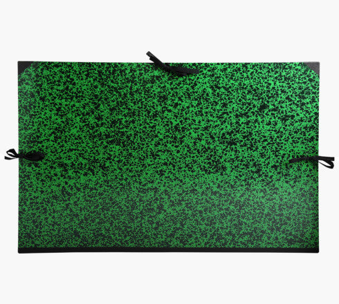 Exacompta Zeichenmappe Annonay 750 × 1'100 mm – Karton, schwarz/grün marmoriert, 3 Bänder, Füllhöhe 30 mm
