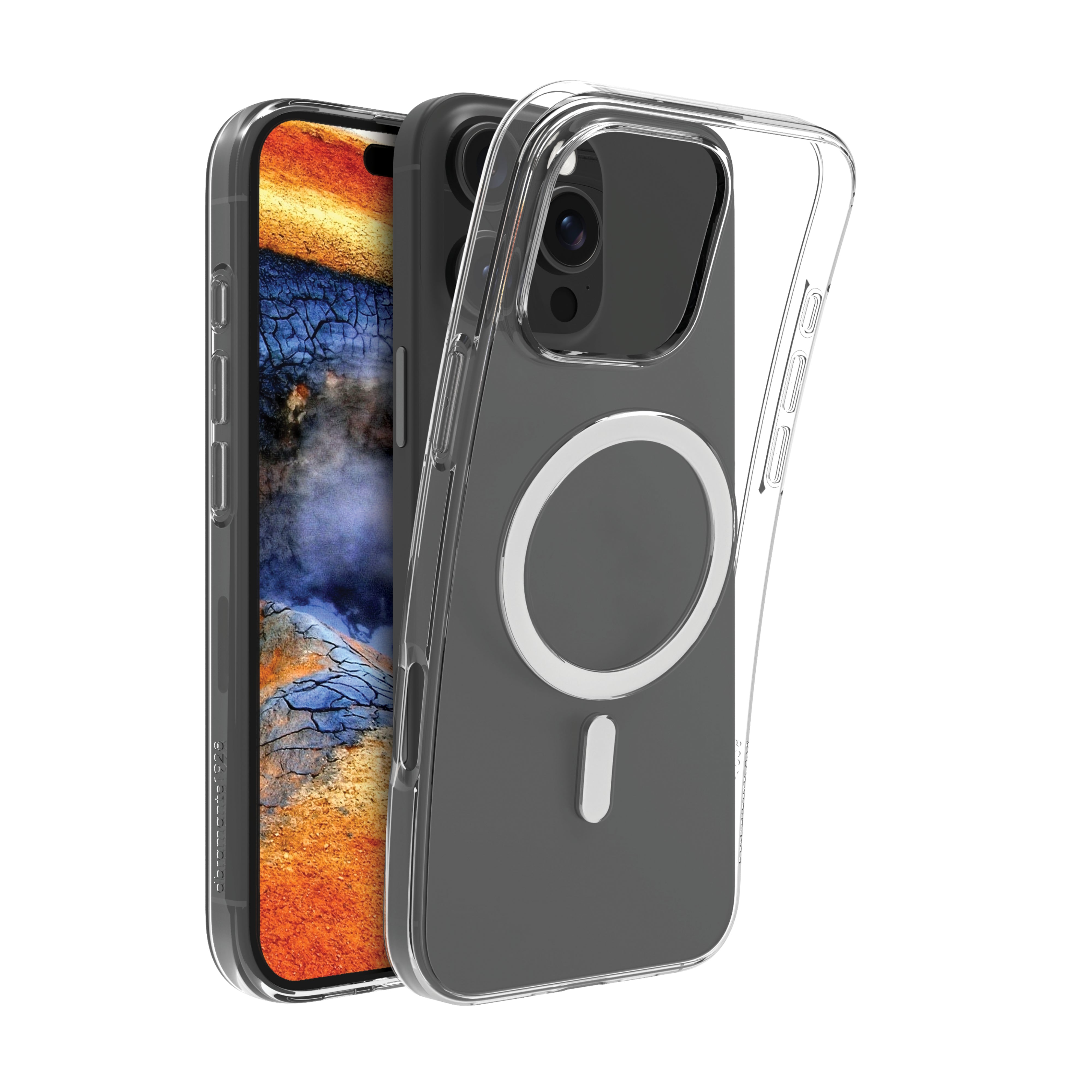 dbramante1928 Greenland Pro MS Backcover – für Apple iPhone 16 Pro Max, Transparent, kabelloses Laden