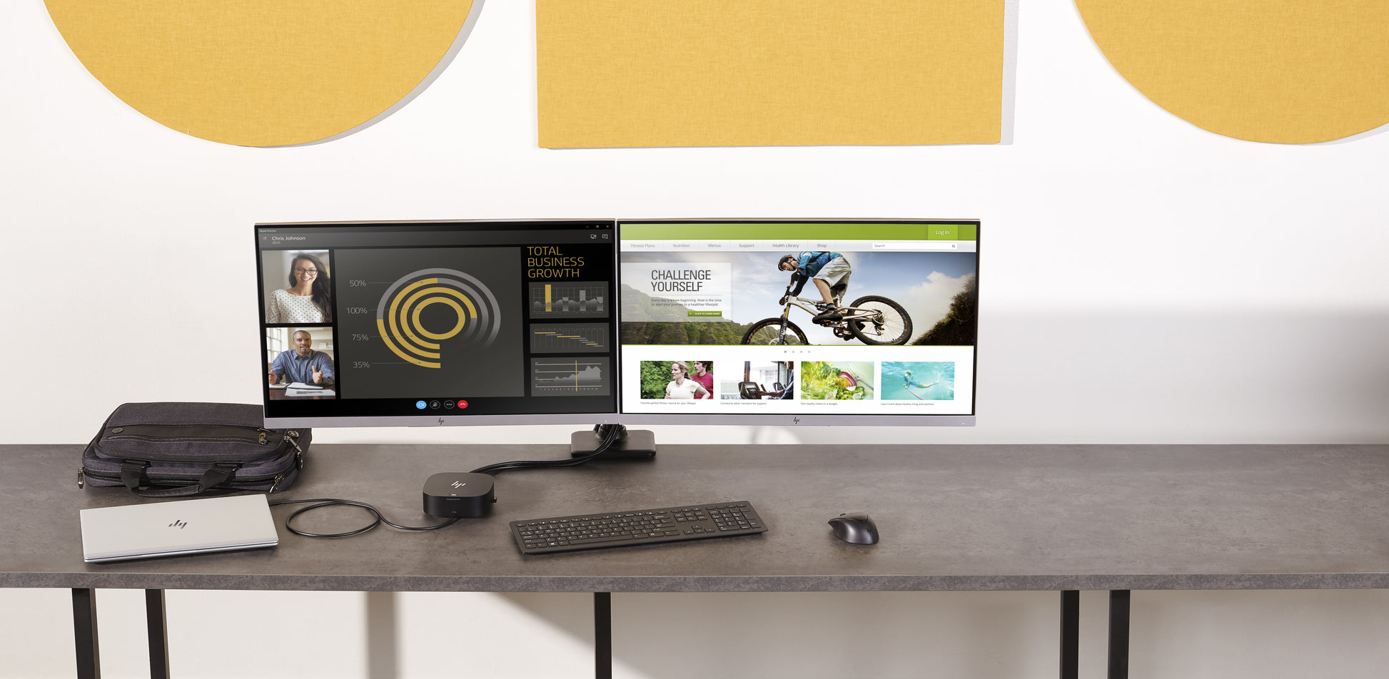 HP G2 Dockingstation – USB-C, 2× DP, 1× HDMI, 4× USB-A, 100 W PD, 3,5 mm Audio, für Windows/Mac/ChromeOS