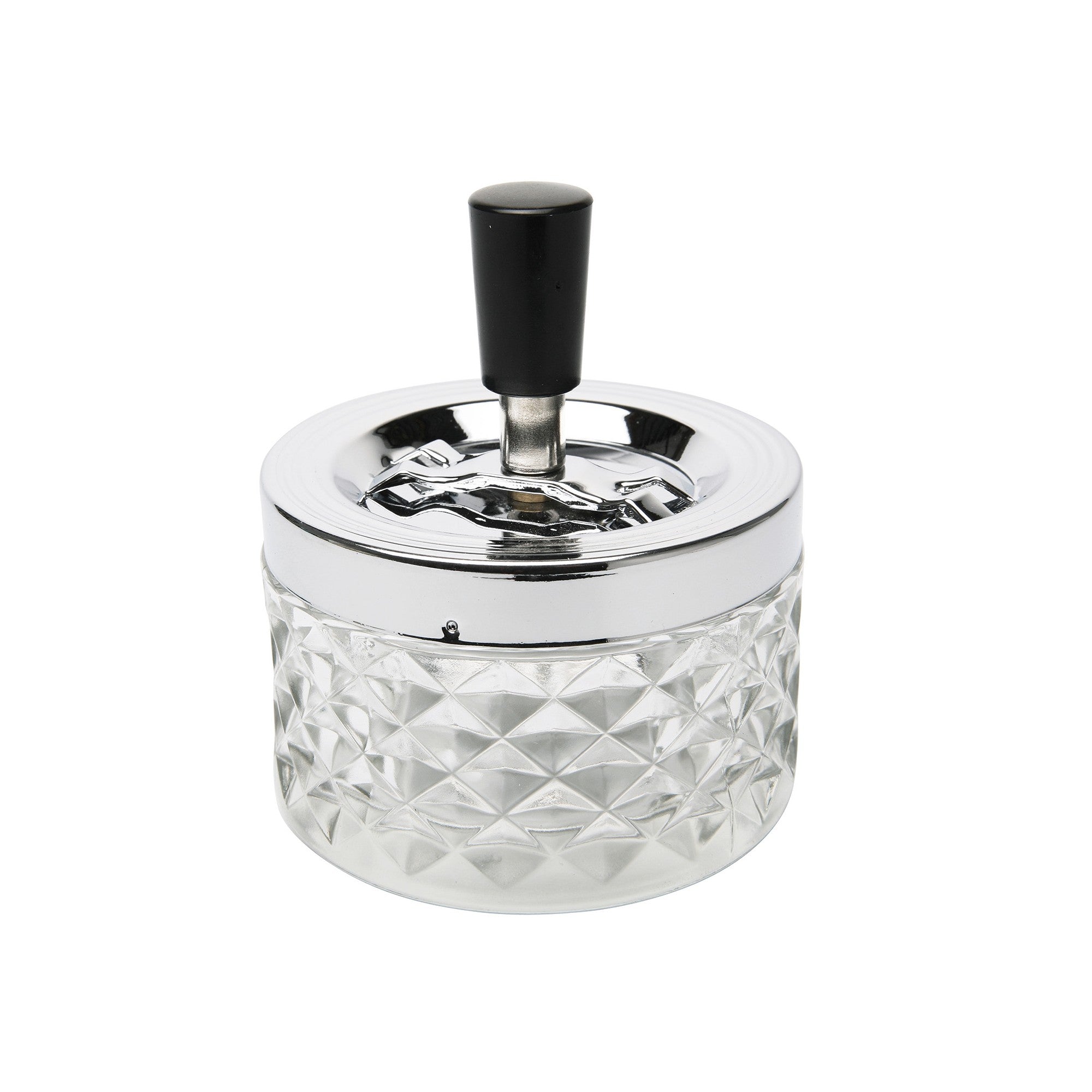 KARE Cristallo Aschenbecher – Ø 10 × 12 cm – Glas & Stahl, mehrfarbig