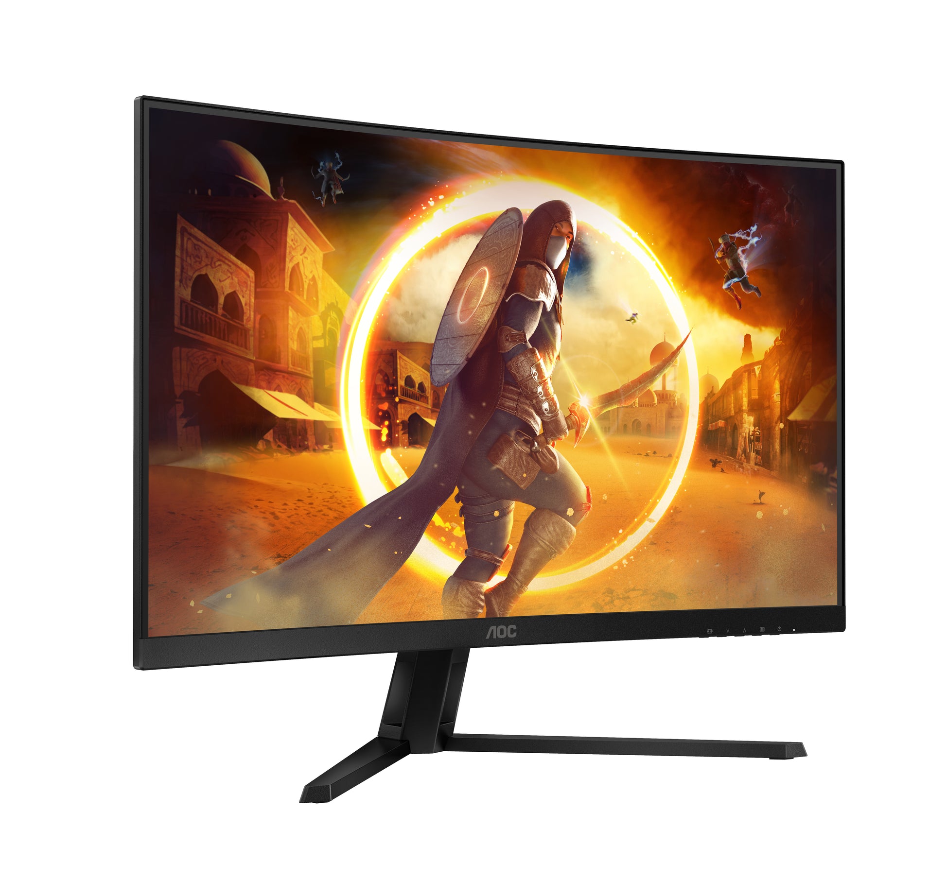 AOC CQ32G4VE – Monitor, 32", VA, 180 Hz, 300 cd/m², Gebogen, Adaptive Sync, VESA 100 × 100, Schwarz