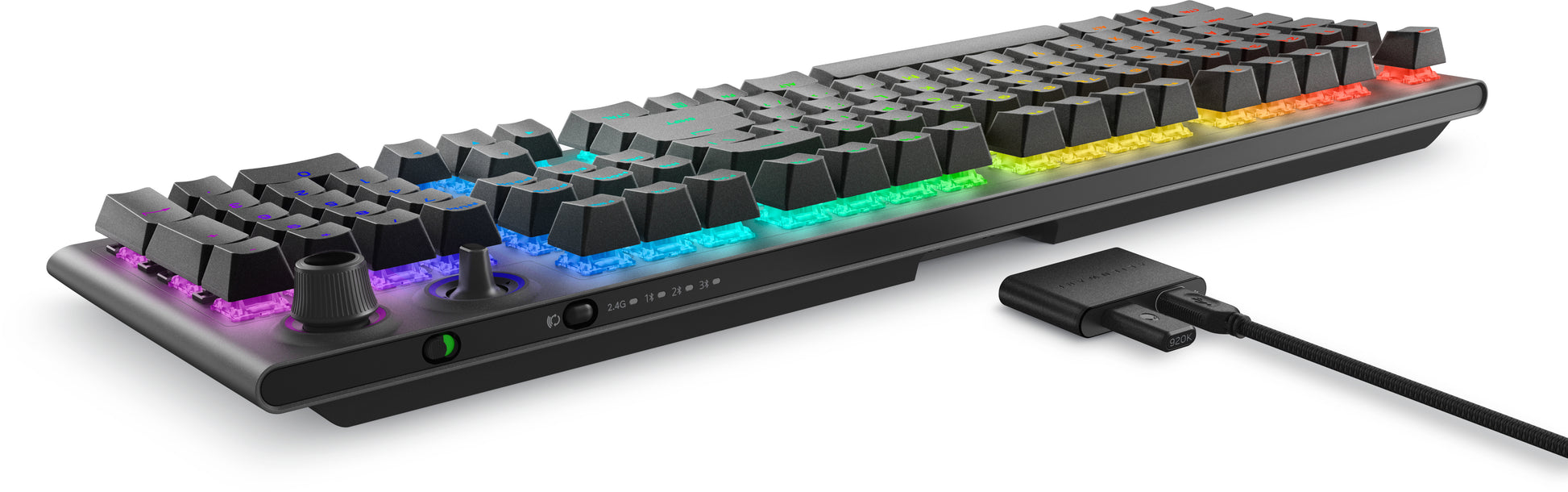 Alienware AW920K – Gaming-Tastatur – Mechanisch (Cherry MX Red) – Kabelgebunden & Bluetooth & 2,4 GHz – RGB