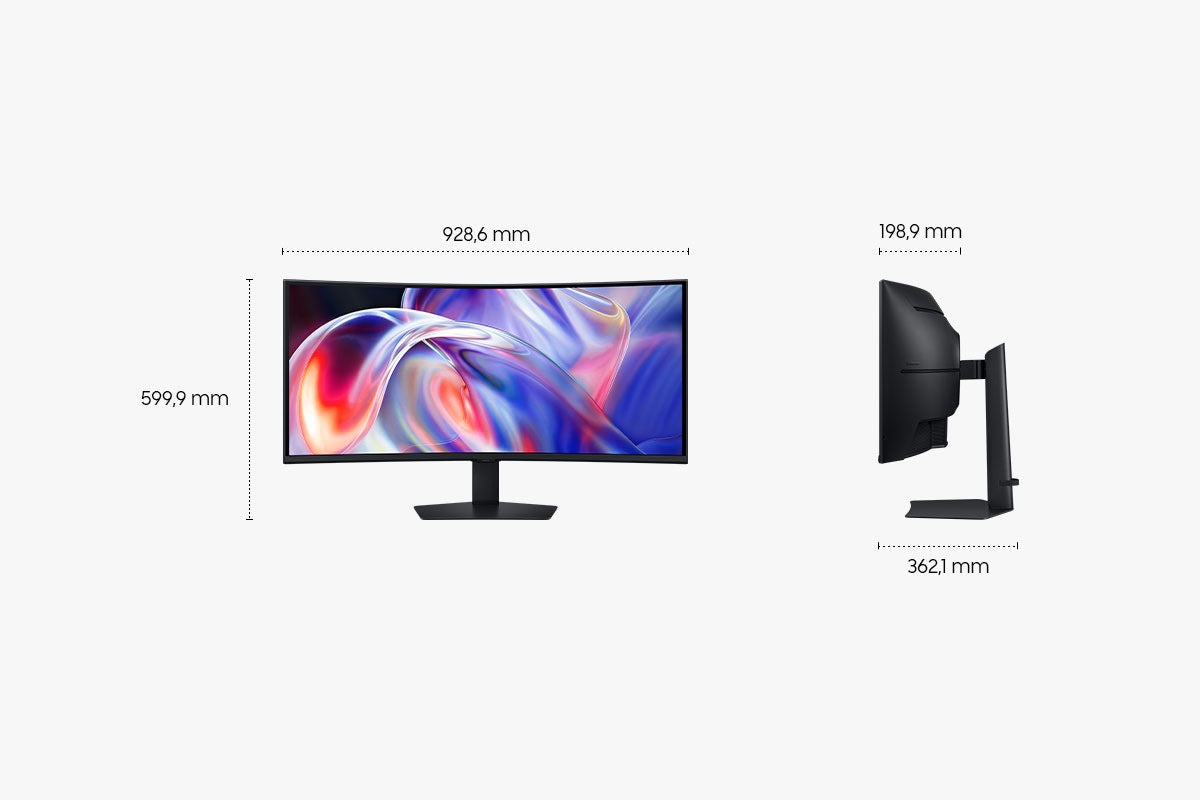 Samsung S85TH – 40" Gebogen 1000R, 5120 × 2160, VA, 144 Hz, USB-C 140 W, KVM, LAN, HDR10+