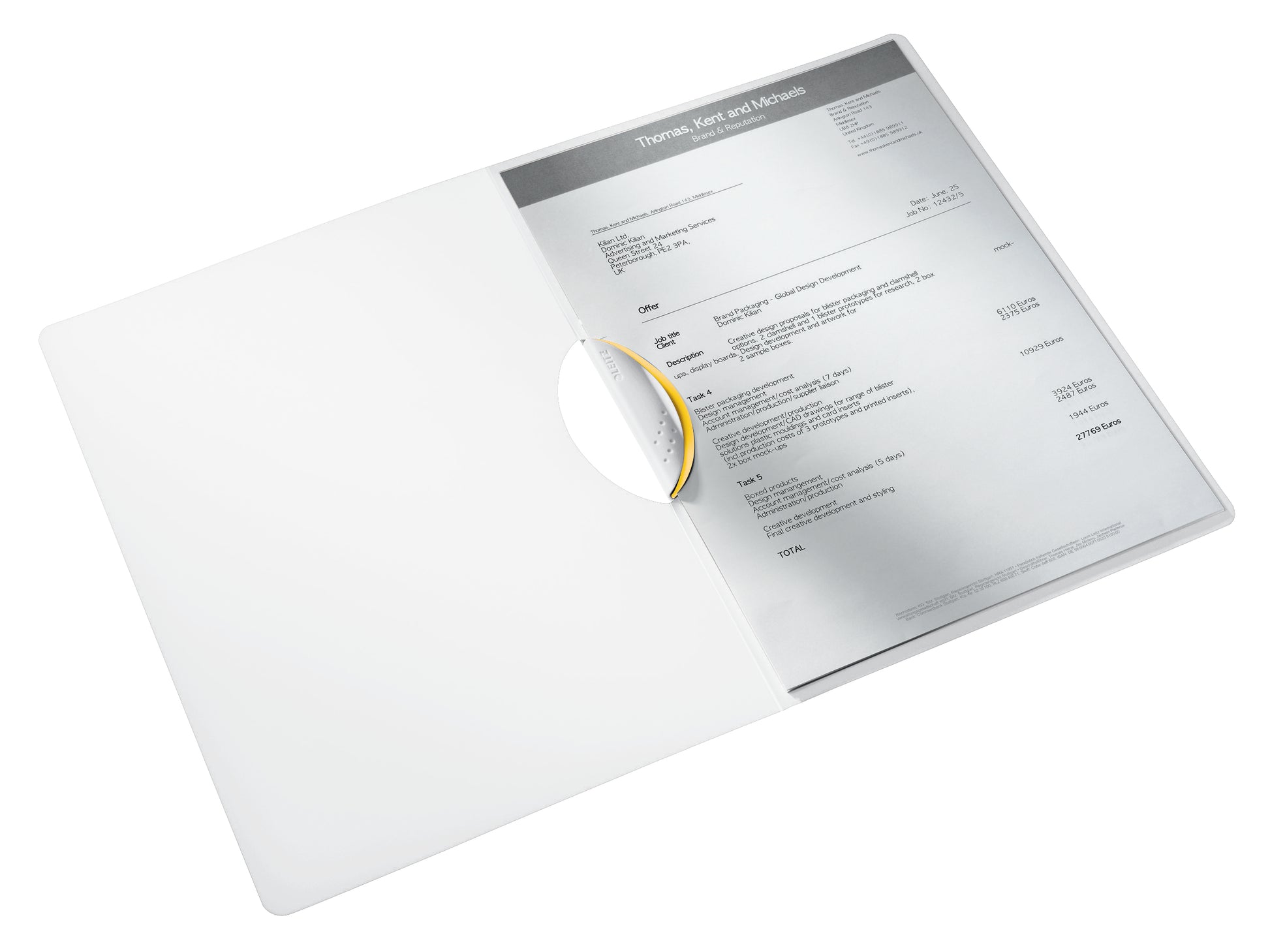 Leitz WOW ColorClip Klemmhefter, für A4, 30 Blatt – Polypropylen (PP) – gelb