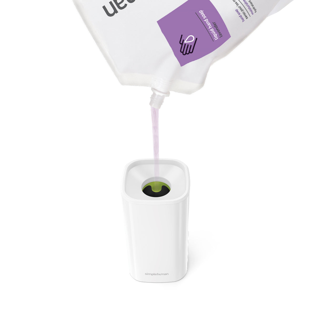 Simplehuman KT1193 Seifenspender – Edelstahl, Weiss, 295 ml