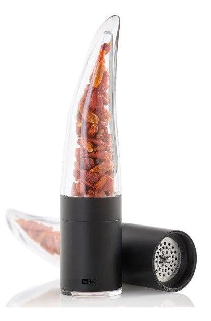 AdHoc Salz-/Pfeffermühle 20,5 cm, Acryl/Edelstahl, Schwarz/Transparent, für Chili