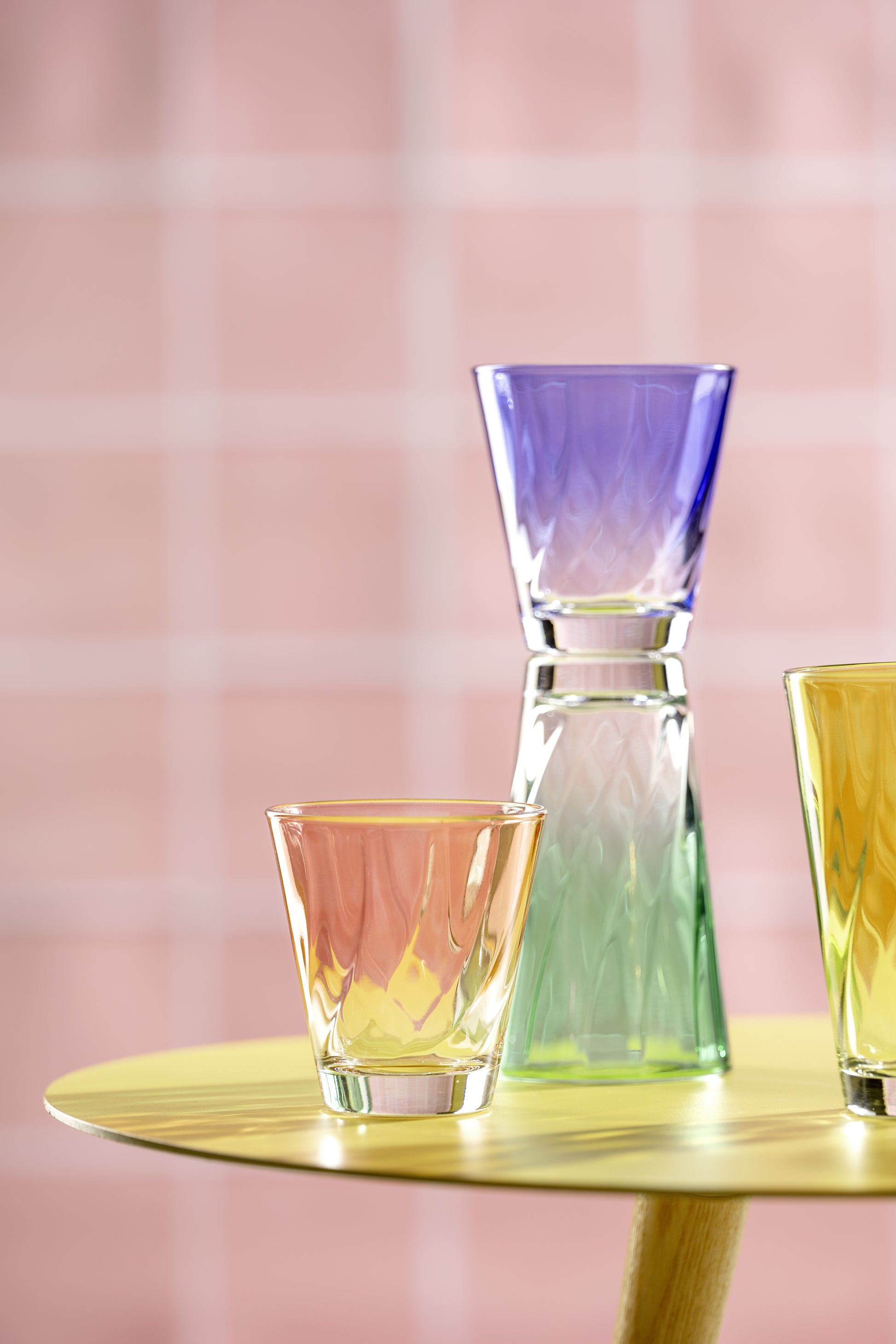 LEONARDO Twist Trinkglas – 0,30 l, Kalk-Natron-Glas, Türkis, spülmaschinenfest, 4 Stück