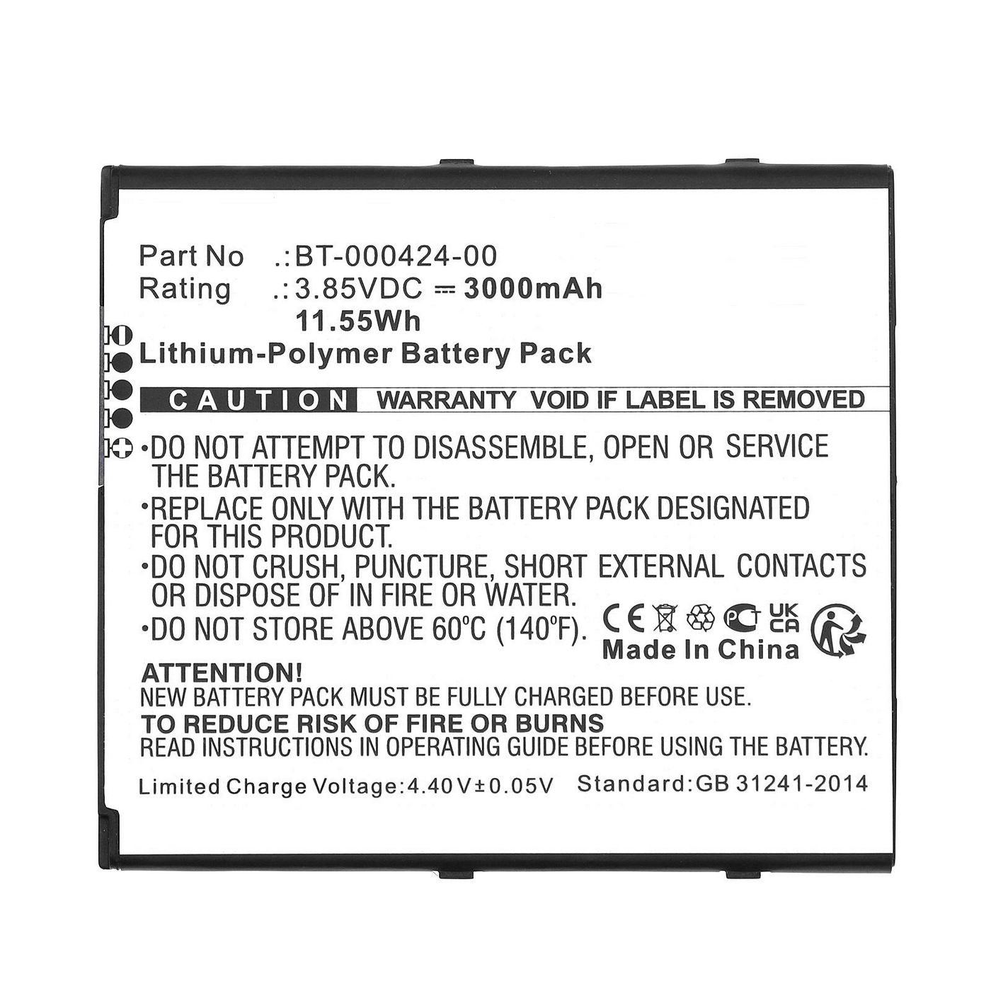 CoreParts Akku 3,85 V 3000 mAh, 11,6 Wh – für Zebra