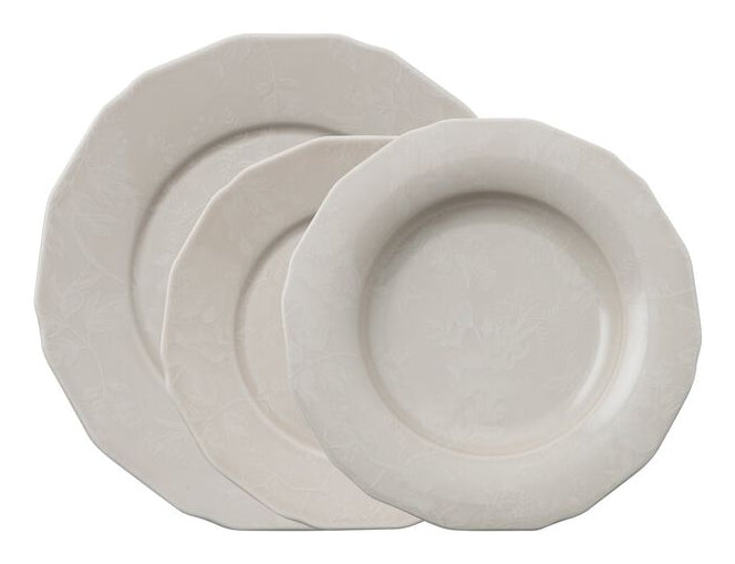 Arthur Krupp Speise-Service Garden – 12-teiliges Set, Ø 28,5/24/21 cm, Porzellan, rosa, spülmaschinenfest