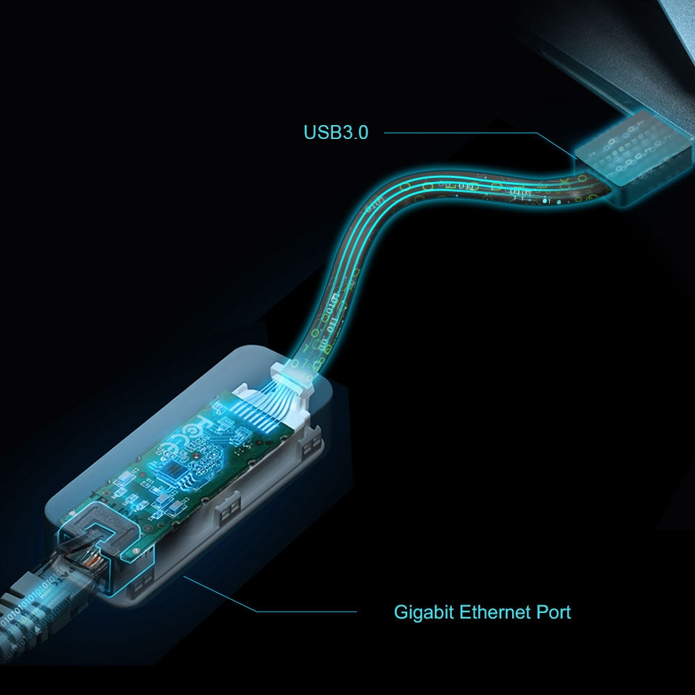 TP-Link Netzwerkadapter USB-A zu RJ-45 – 1 Gbit/s, USB 3.2 Gen 1 (5 Gbit/s), Plug & Play, Schwarz