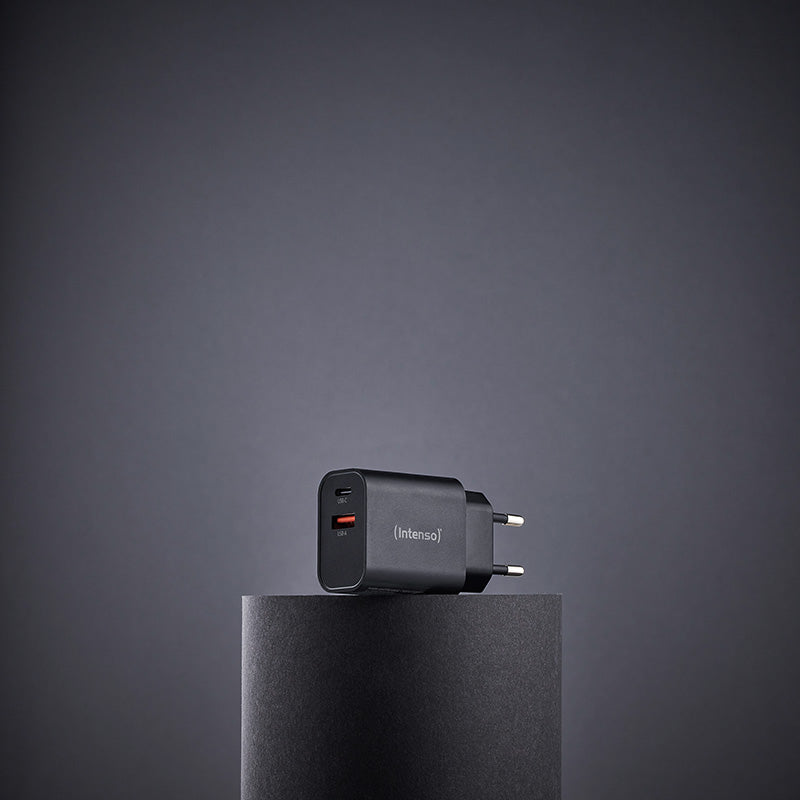 Intenso W30AC USB-Ladegerät 30 W – USB-C×1, USB-A×1 – Schwarz