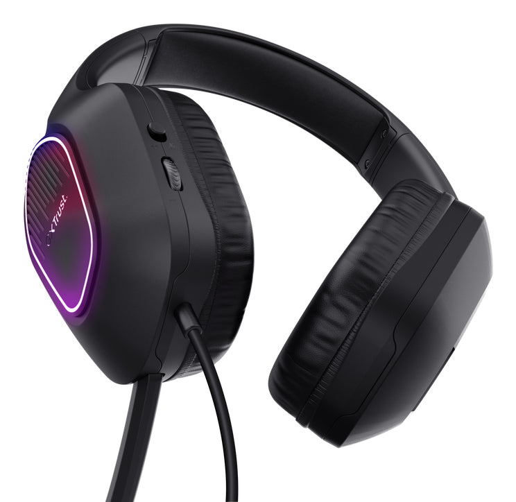 Trust GXT 416 Zirox Gaming-Headset – On-Ear, Stereo, Kabelgebunden, 3,5 mm Klinke + USB-A, Schwarz