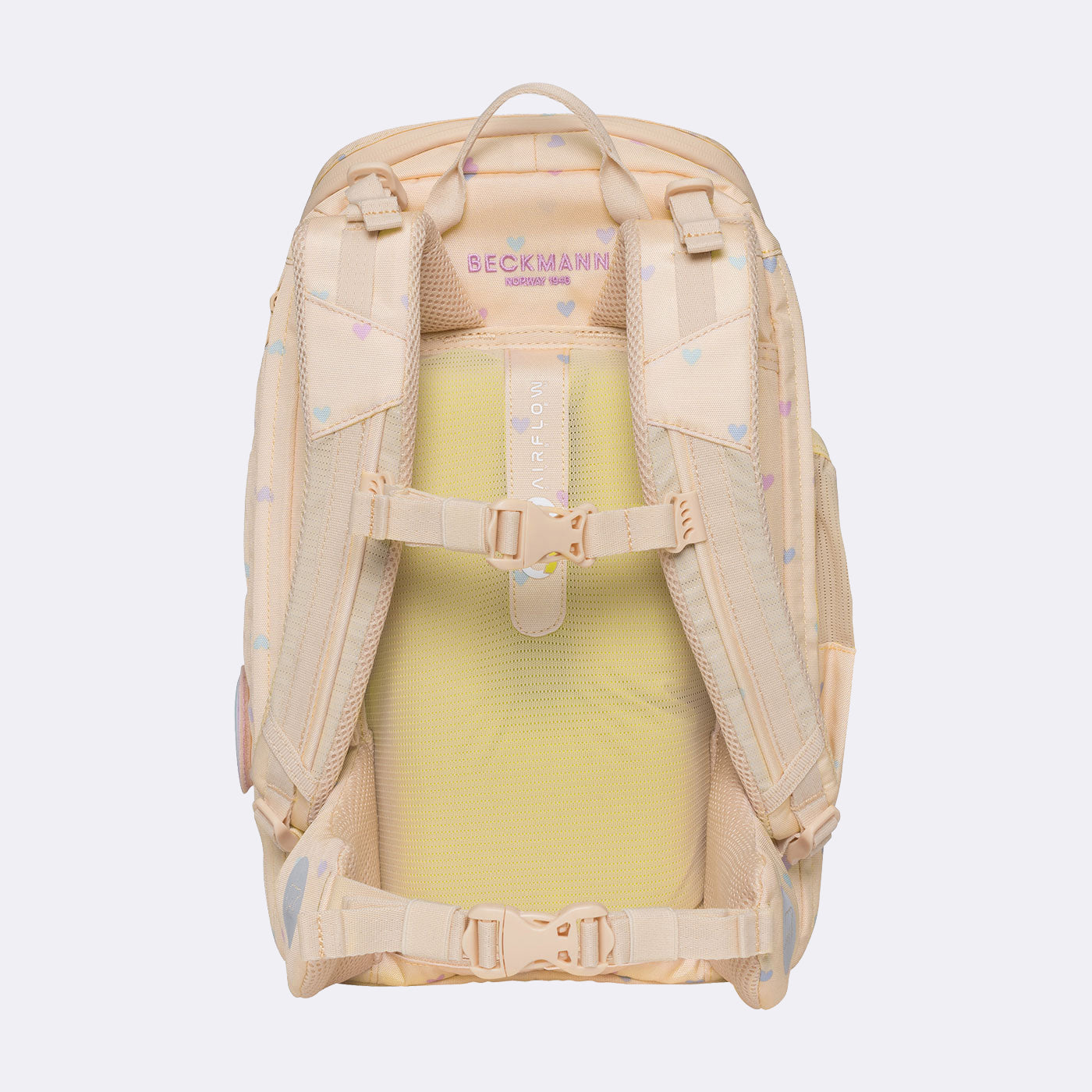 Beckmann Schulrucksack Active Air FLX – 6-teilig, Yellow Heart – 26,0×39,0×22,0 cm – recycelter Bestandteil