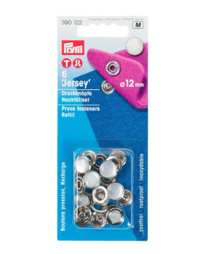 Prym Knöpfe Ø 12 mm – Messing, weiss, 6 Stück