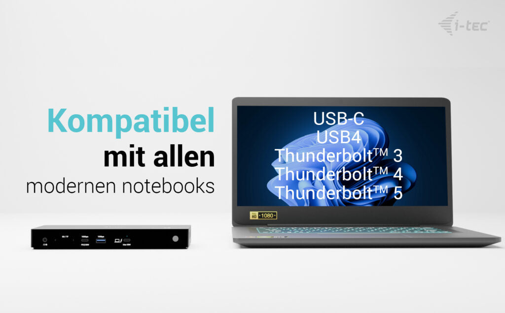 i-tec Dockingstation – Thunderbolt 4, 2× HDMI, 4× USB-A, 1× USB-C, 96 W PD, 2,5GbE, 3,5 mm Audio