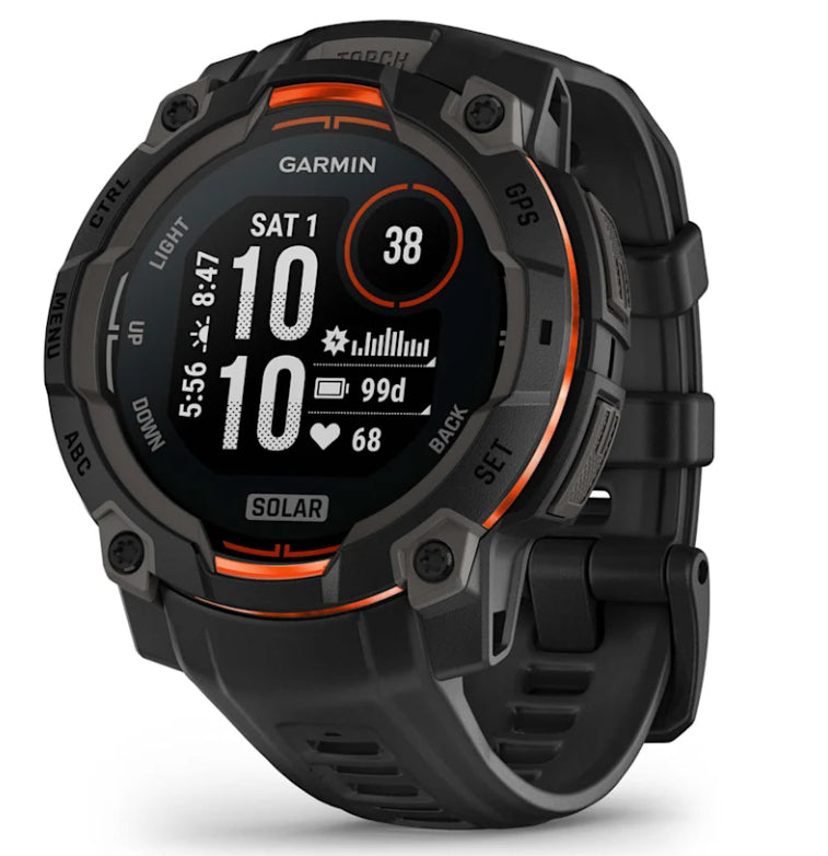 Garmin Instinct 3 Solar – GPS-Smartwatch – 45 mm, NFC, Schwarz/Anthrazit, 22 mm Sportarmband