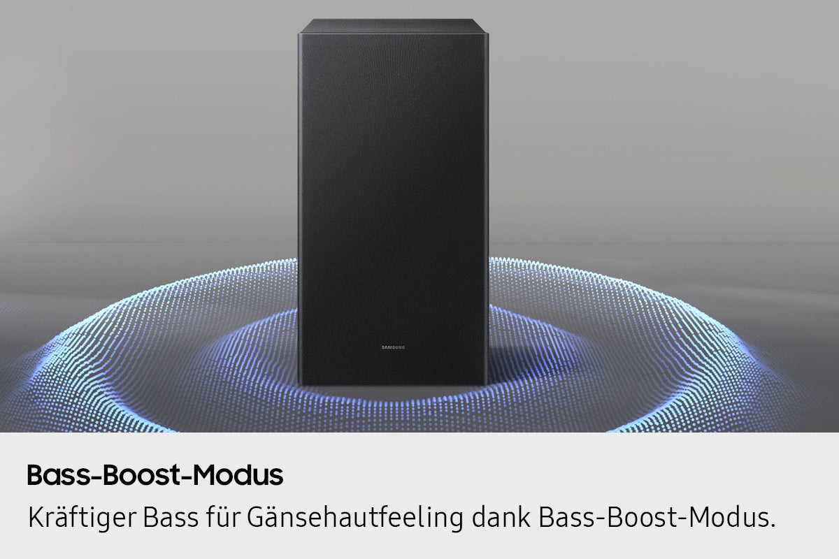 Samsung HW-B460GF – Soundbar – 2.1, DTS Virtual:X, mit kabellosem Subwoofer – Schwarz