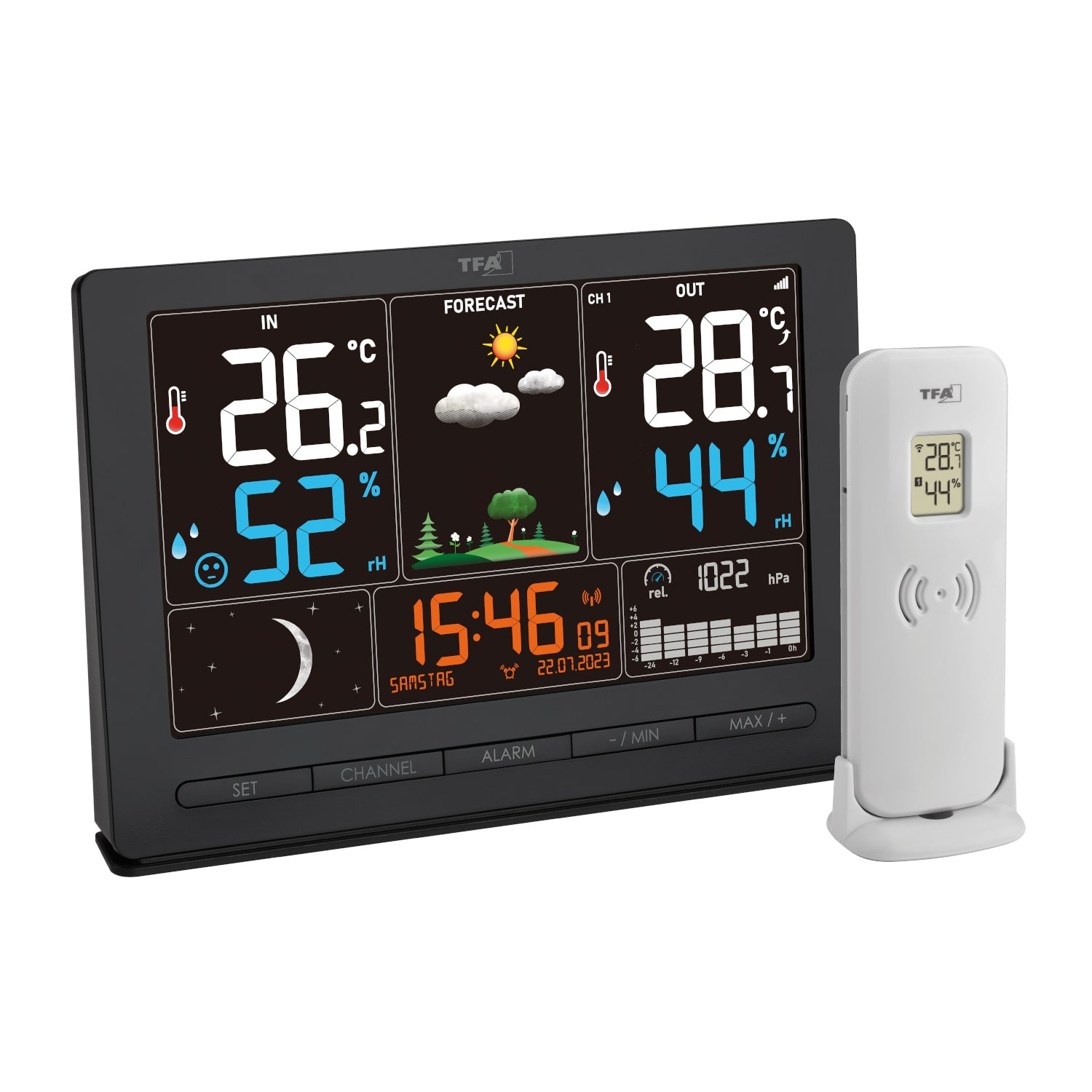 TFA-Dostmann Season 2 Temperatur-/Feuchtesensor – Kabellos (433 MHz), −40–60 °C, 10–99 %, Innen/Aussen