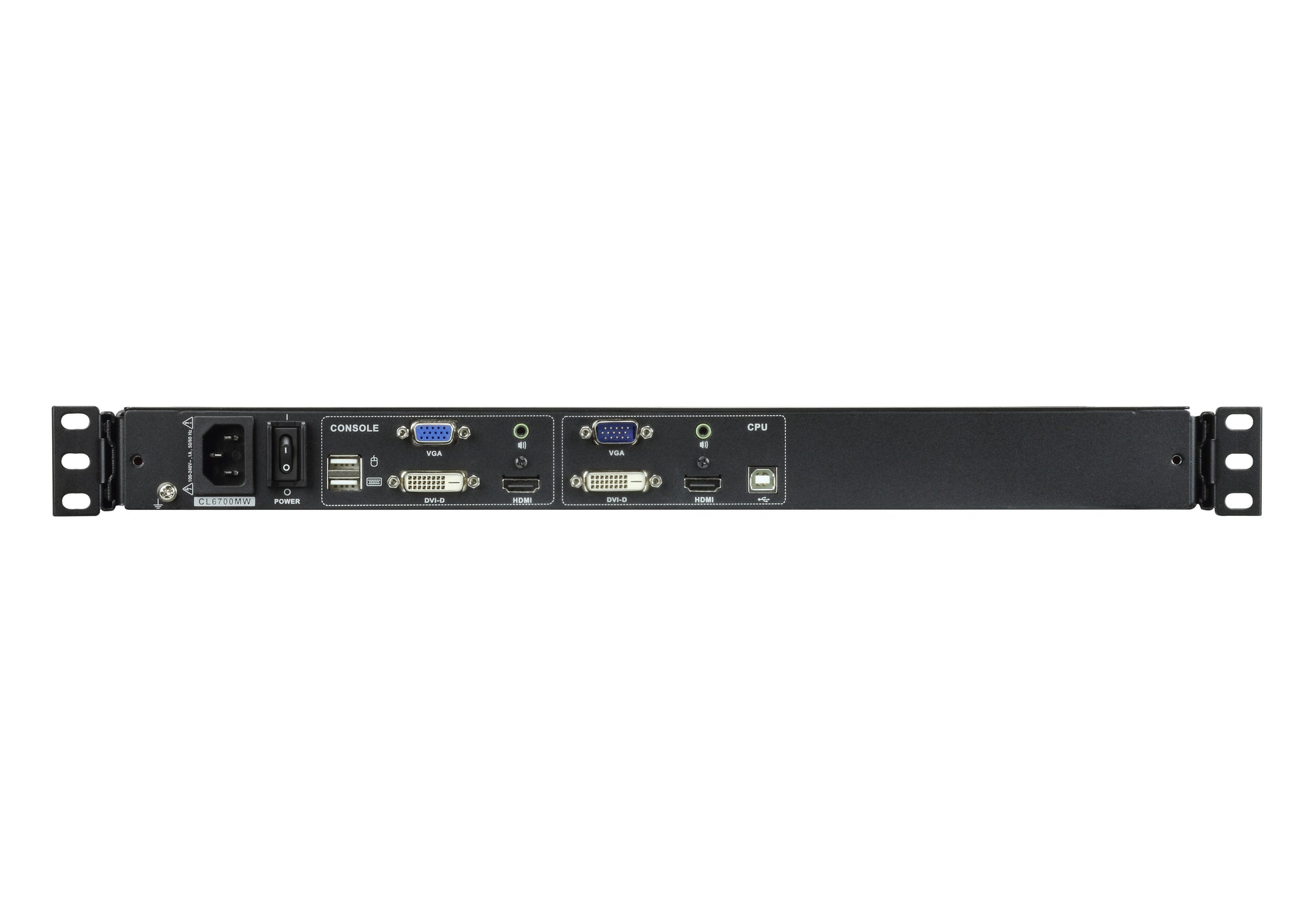 ATEN 17,3" Rack-LCD-Konsole – HDMI/VGA/DVI, 1920 × 1200/60 Hz, USB 2.0, Audio, QWERTZ (CH) – 1U