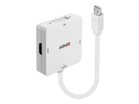 Lindy Mini DisplayPort Multiport-Adapter – HDMI 1.2 + DVI + VGA, 4K@30 Hz