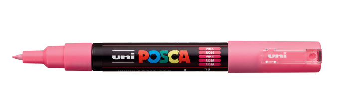 Uni-Ball POSCA PC-1M Kreativ-/Pigmentmarker – Rundspitze 0,7–1 mm, Pink, deckend, geruchlos – für viele Oberflächen