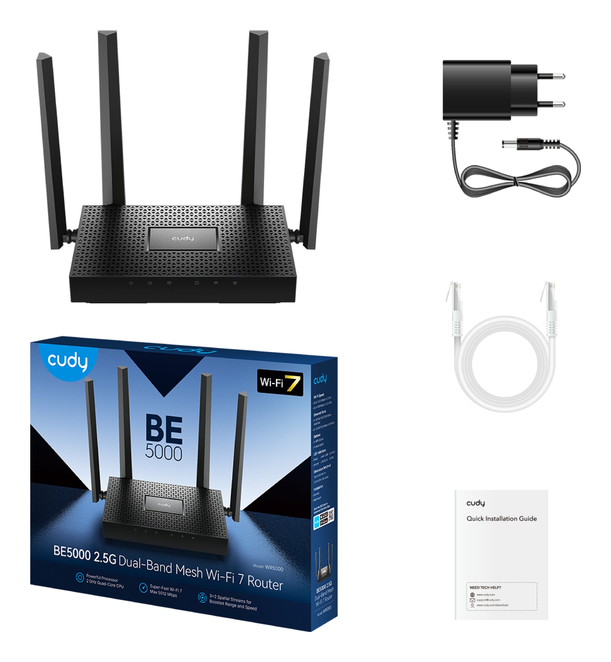 Cudy WR5000 – WLAN-Router – Wi-Fi 7 Dual-Band (2,4/5 GHz), 5,0 Gbit/s, 2.5GbE