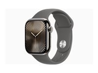 Apple Watch Series 10 42 mm – GPS + Cellular (LTE), Titan, Sportarmband (Grau) – S/M, für iOS