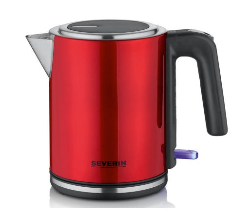 Severin Wasserkocher – 1 l, Edelstahl, Schwarz/Rot, WK3427