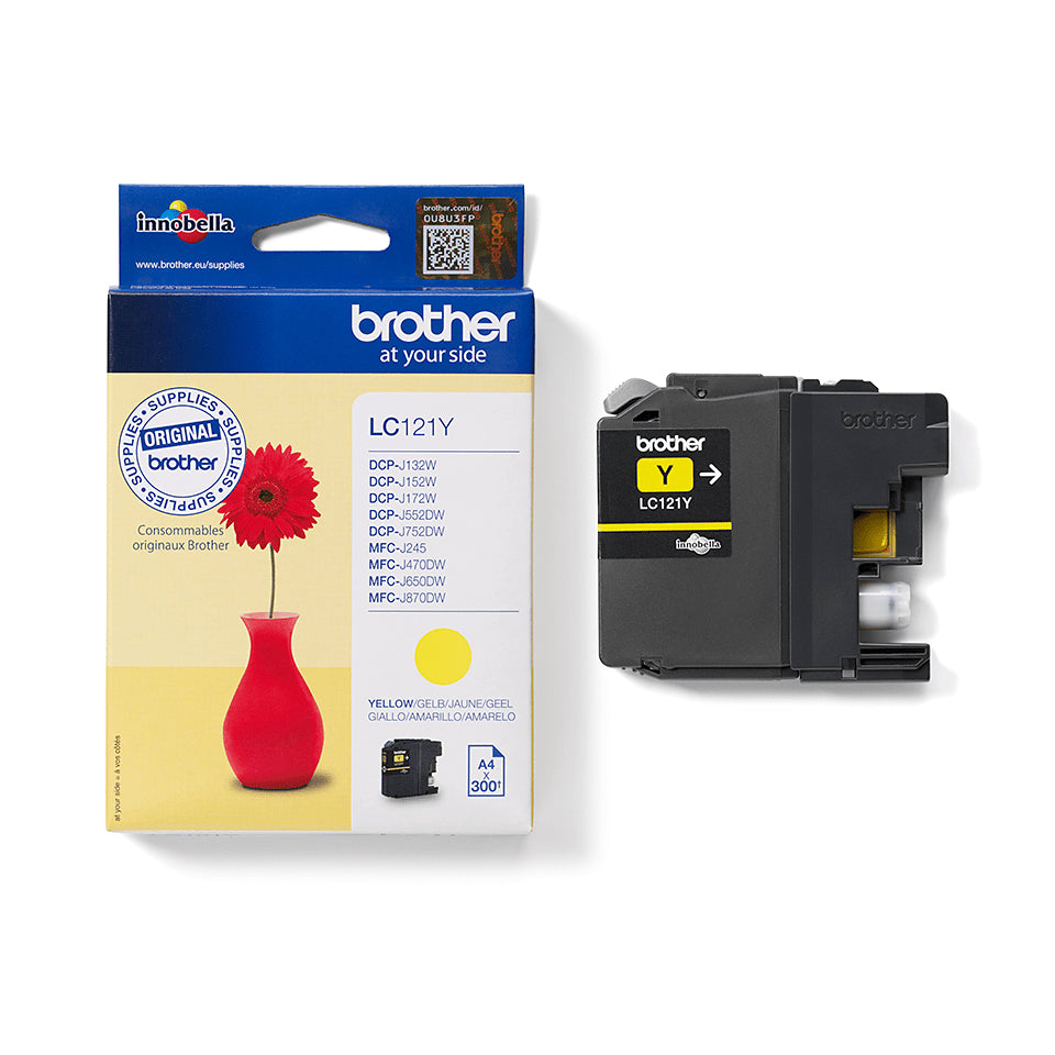 Brother LC-121Y Gelb Tintenpatrone (Original) – für DCP-J752DW, MFC-J870DW