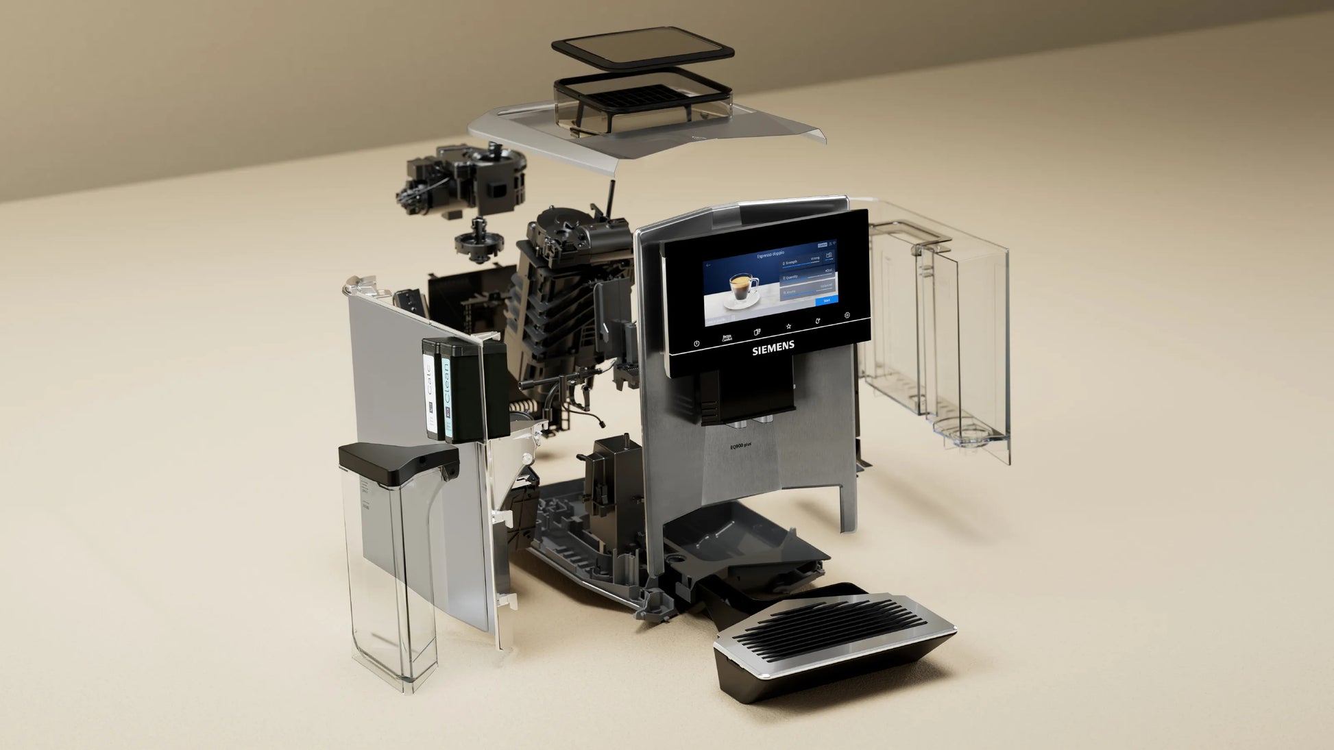 Siemens EQ900 TQ903DZ3 Kaffeevollautomat – 19 bar, 2,3 l, 410 g, Keramik-Mahlwerk, Edelstahl