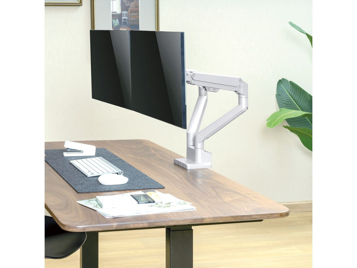 ROLINE LCD-Doppelarm – Monitorarm Tischhalterung – Klemme/Durchführung – 2 Monitore – 17–32"