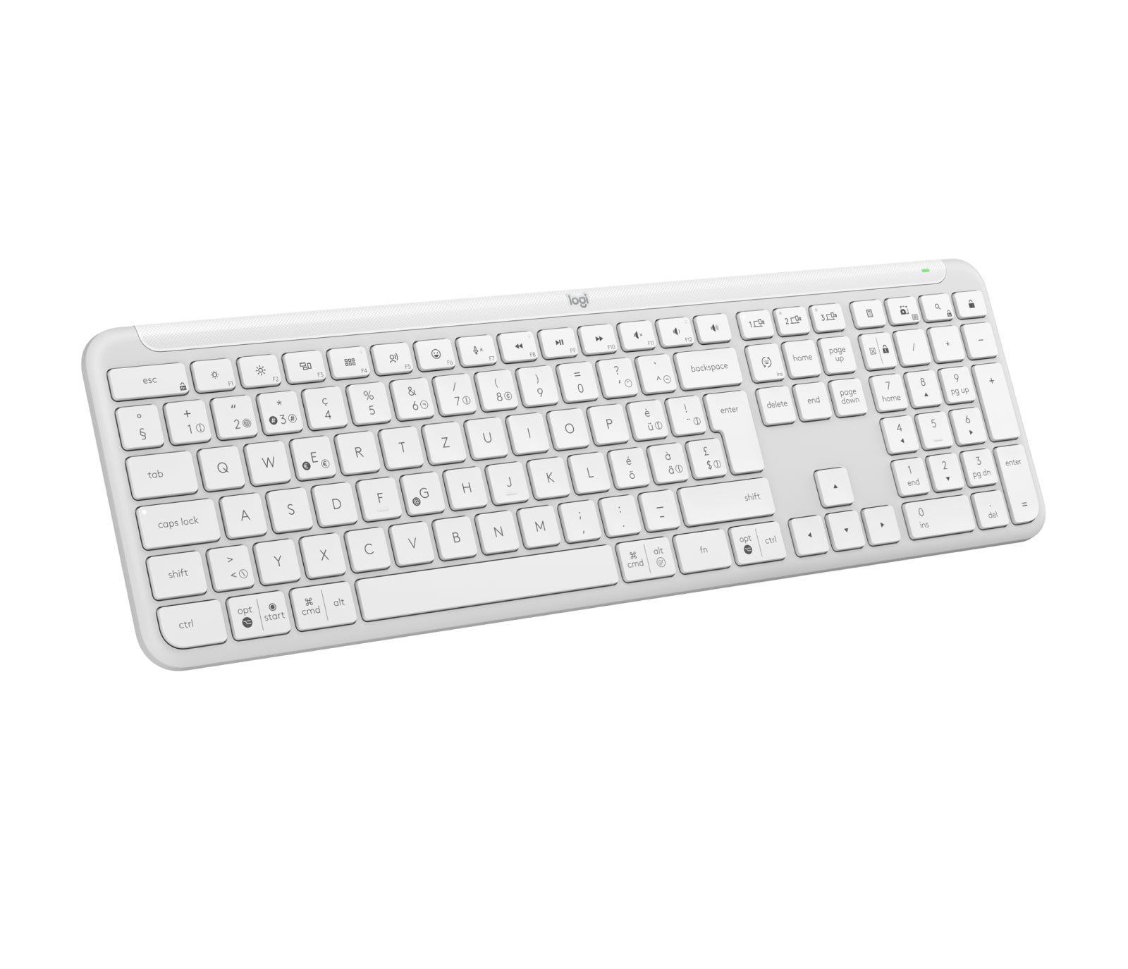 Logitech Signature Slim K950 – Tastatur, kabellos, CH-Layout (DE-CH), Weiss