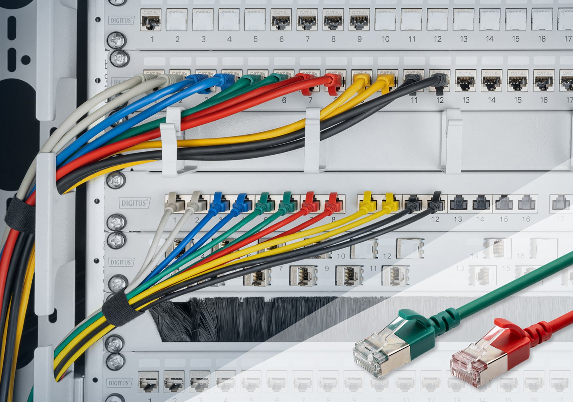 Digitus Patchkabel – Grün, geschirmt, LSZH, flach